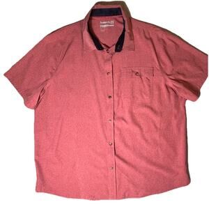 Avalanche Men’s XXL Button Up Shirt Red Stretch Outdoor‎ Casual Performance